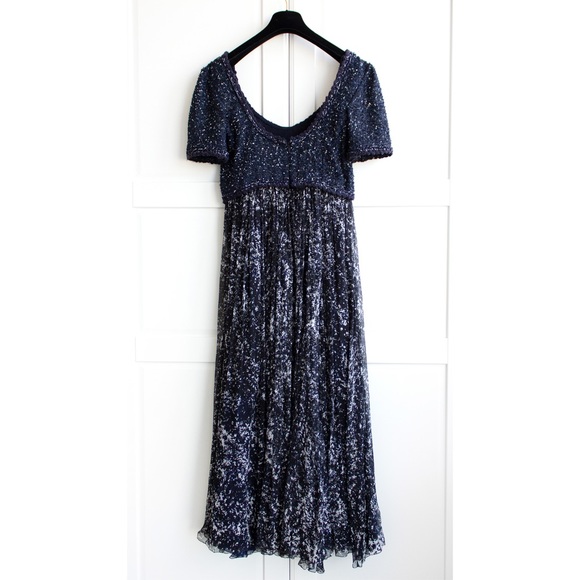 $13600 Chanel S/S 2012 Starry Night Navy Fantasy Tweed Gripoix 12P Maxi Dress - Picture 5 of 15